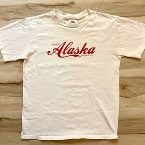 Nike White 'Enjoy Alaska' Graphic Tee - Causal Shirt